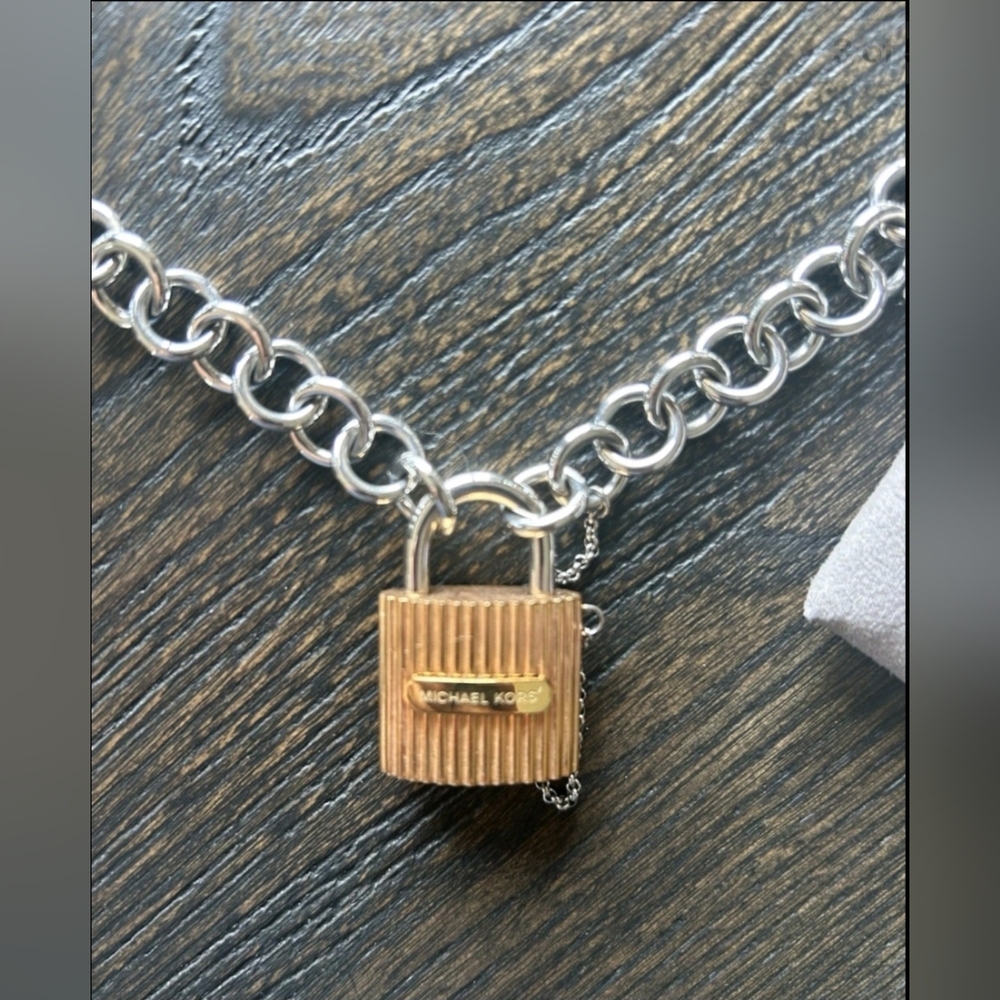 Michael Kors Padlock Chain Necklace - Picture 2 of 3